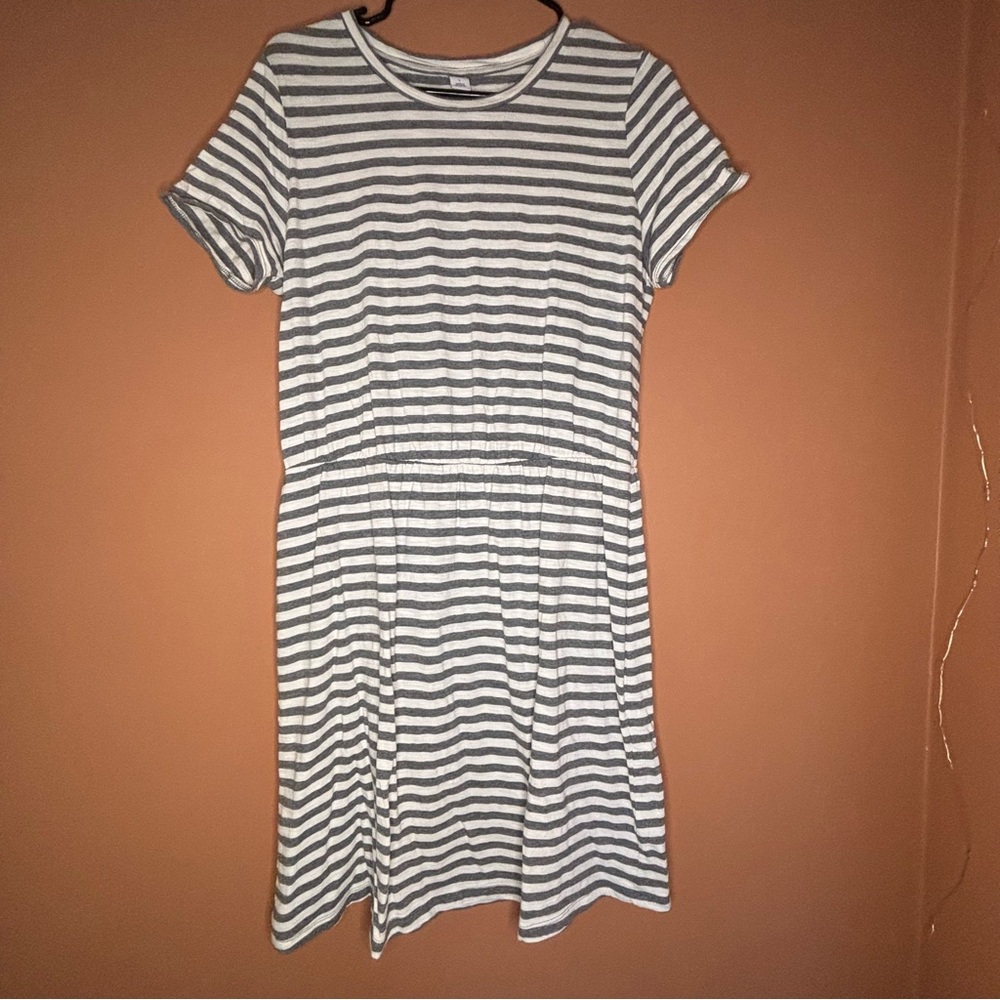 Old Navy Striped Gray and White Dress